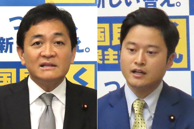 玉木雄一郎氏（左）に橋本幹彦氏が挑む構図に