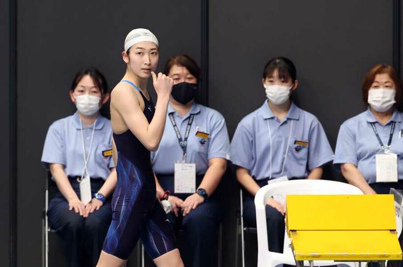  ２３日の北島康介杯では日本選手権の出場権もゲットした池江（代表撮影）