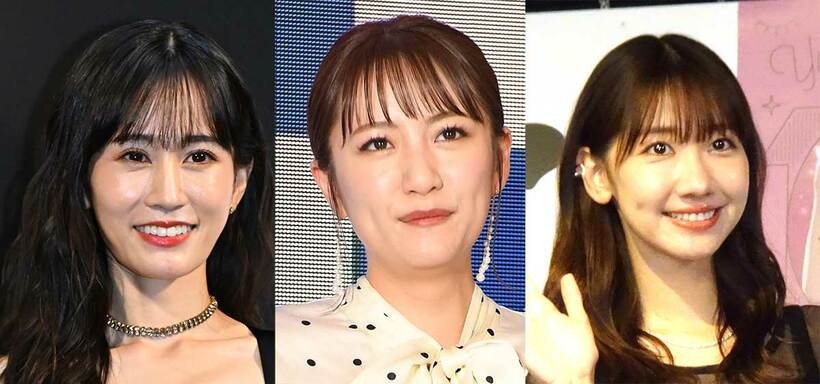 ＡＫＢ４８のＯＧとして紅白出場が決まった（左から）前田敦子、田中みなみ、柏木由紀