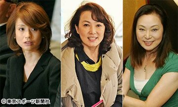  “花田家元妻トリオ”の右から藤田紀子、河野景子さん、花田美恵子さん