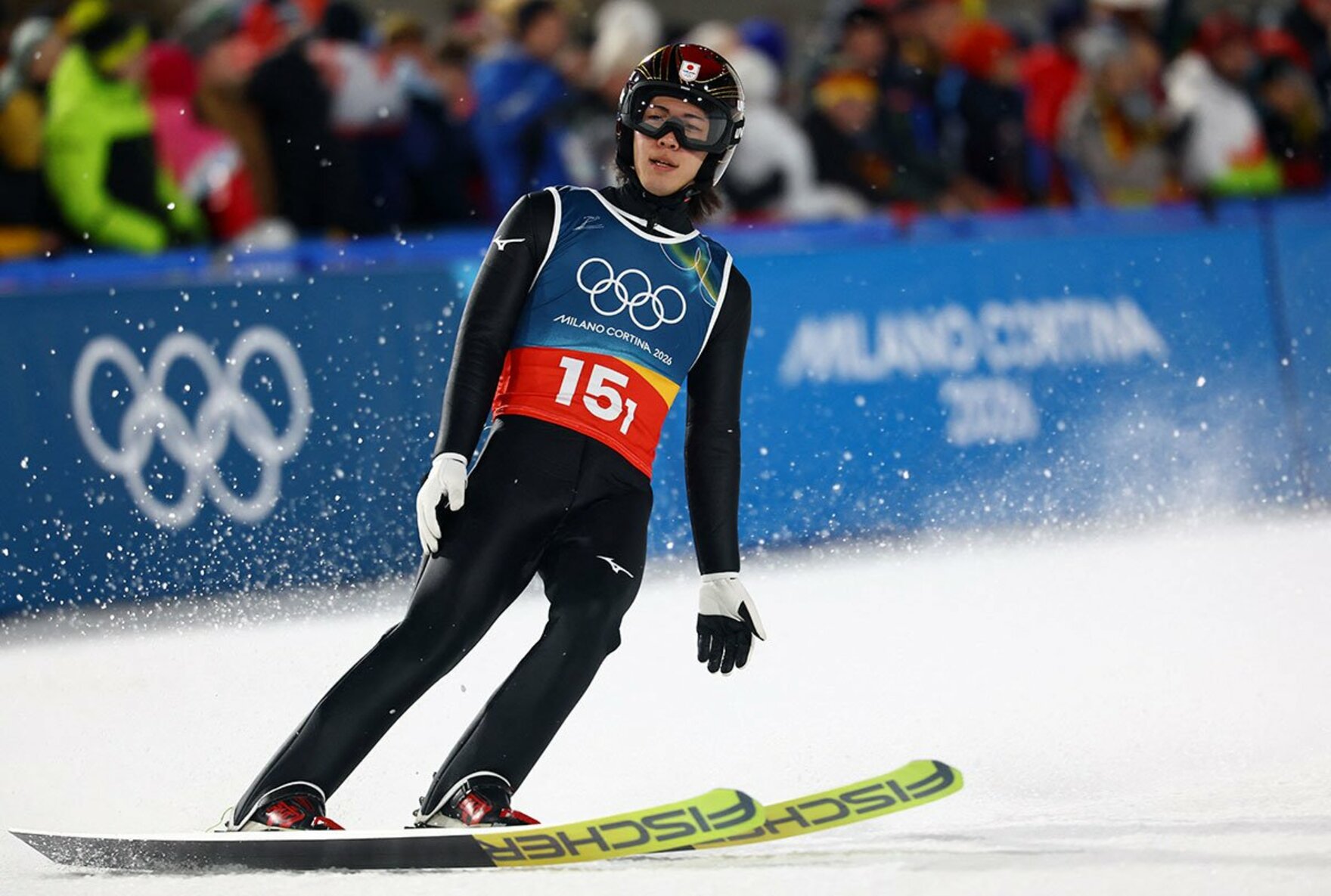二階堂蓮は３本目、大ジャンプを決めたが…（ロイター）