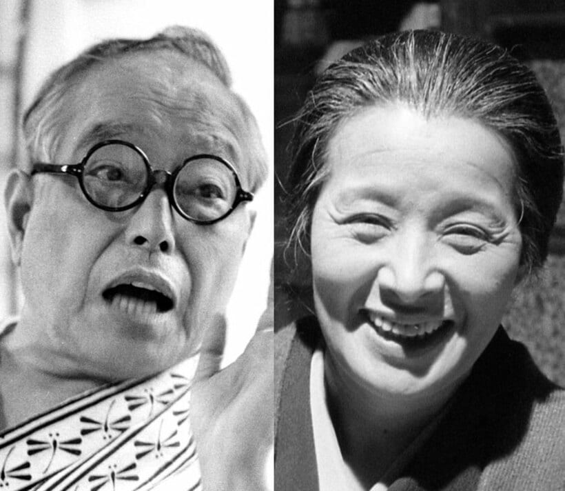  二代目渋谷天外（左）と浪花千栄子