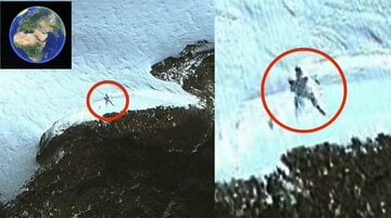 南極の２０メートルの巨人（ユーチューブチャンネル「UFO・サイティング・デーリー」から）