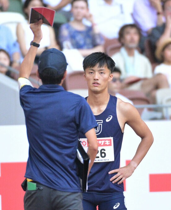 フライングで失格となった柳田大輝