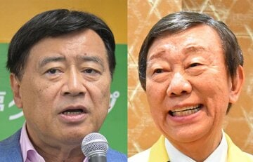 石田社長(左)と橋幸夫