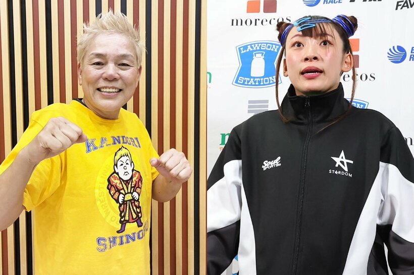 ミスター女子プロレス・神取忍(左)からラブコールを受けてしまったフワちゃん(右)