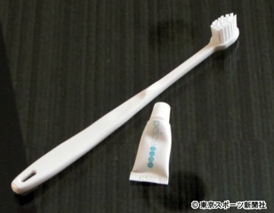 現場となったホテルで使用されている歯ブラシ