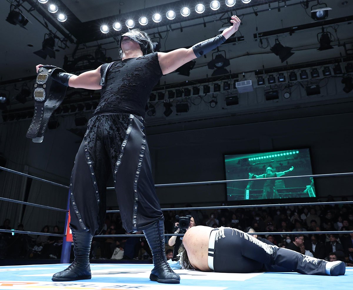 新日本】DOUKIがJr.王座初防衛 H.O.Tのメンバーを5人介入させ