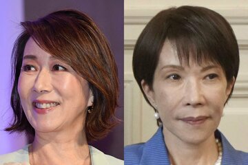 長野智子(左)と高市早苗首相