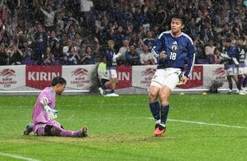 後半４分、同点ゴールを決めた上田綺世