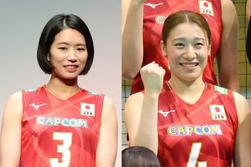 古賀紗理那（左）と石川真佑