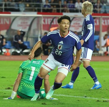 ウルグアイ戦でゴールを決めた塩貝健人