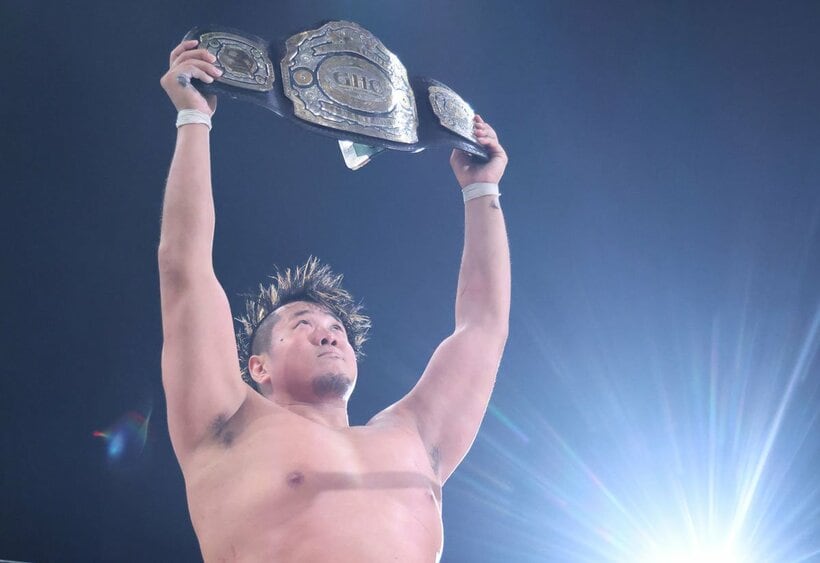 GHCヘビー防衛に成功した稲村