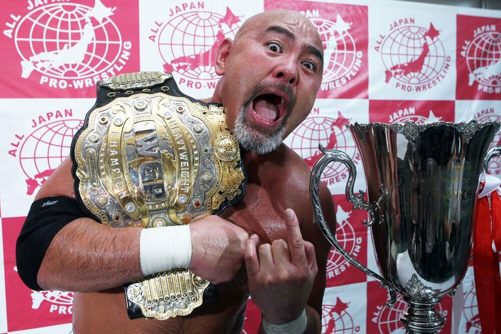 外敵王者としてＩＷＧＰヘビー級王座を保持していた武藤敬司（２００８年）