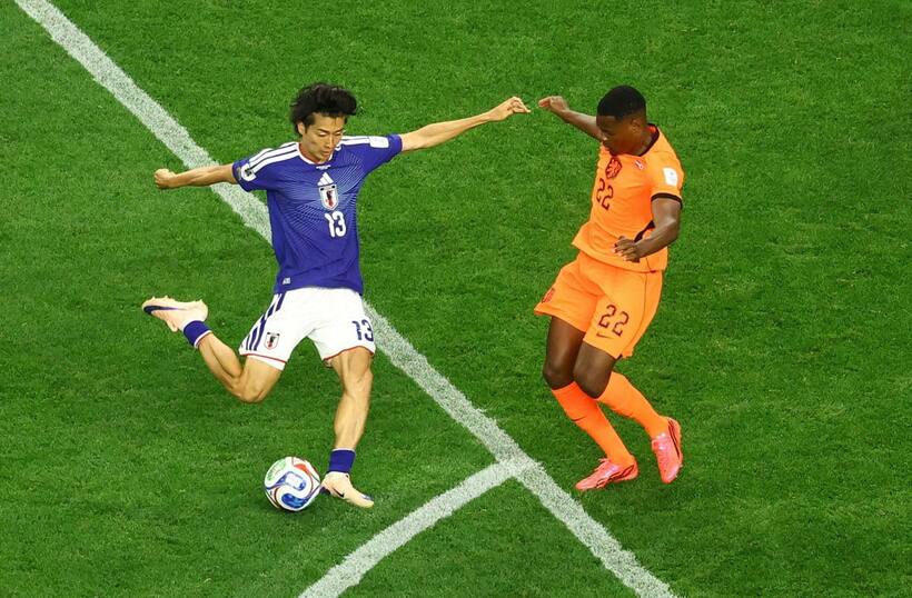 オランダ戦でゴールを決めた中村敬斗（ロイター）