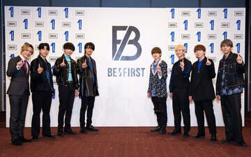  新ボーイズグループ「BE：FIRST」（-左からSHUNTO、RYUHEI、JUNON、MANATO、RYOKI、SOTA、LEO）
