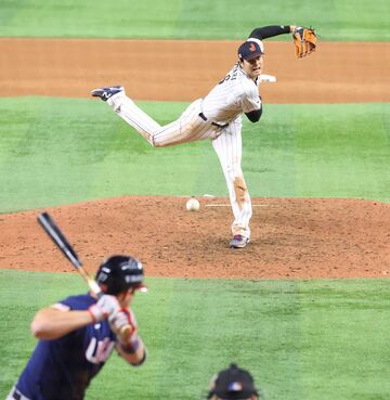 前回のWBC決勝でクローザーを務めた大谷翔平。アメリカ戦でマイク・トラウトを三振に打ち取った