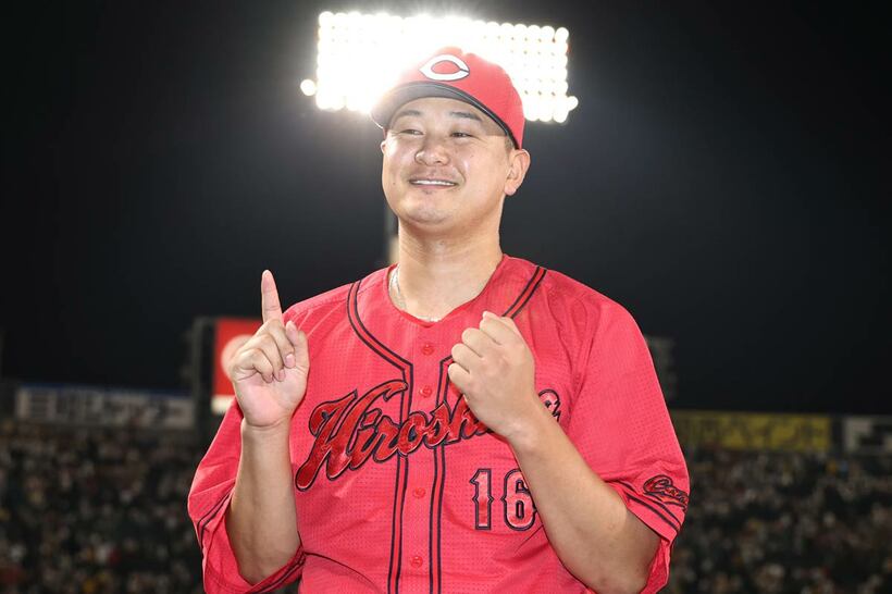 ヒーローインタビューを受けた森翔平