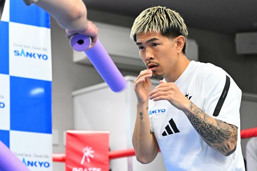 公開練習の井岡一翔