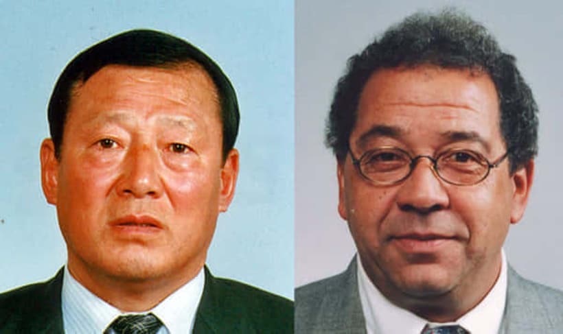  今西和男氏（左）とハンス・オフト氏