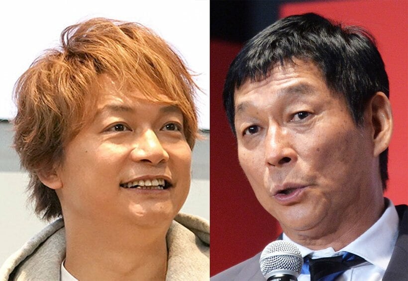 左から香取慎吾、明石家さんま（東スポWeb）