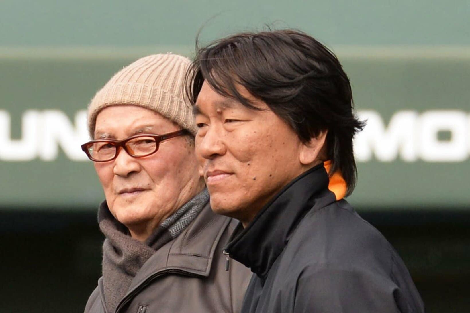 巨人のキャンプを訪れた長嶋茂雄氏と松井秀喜（２０１６年）