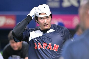 場内のファンの視線を一身に集めたドジャース・大谷翔平