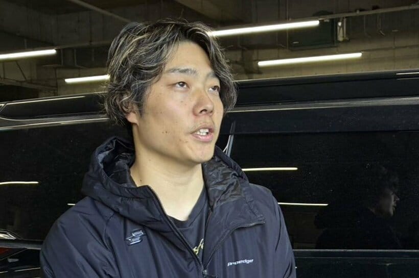 本拠地で取材に応じるソフトバンク・松本裕樹