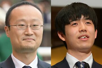 渡辺明九段（左）と藤井聡太八冠