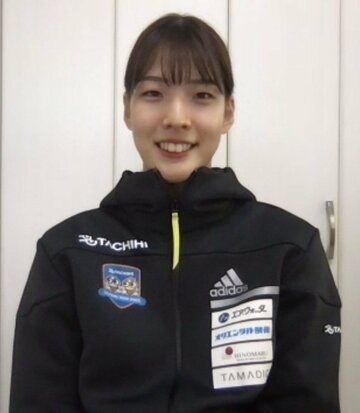  本紙のオンライン取材に応じた江村美咲