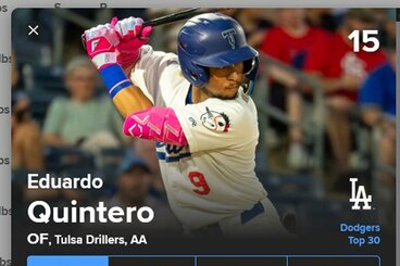 エドゥアルド・キンテロ(MLB公式サイトからhttps://www.mlb.com/milb/prospects/top100/eduardo-quintero-808234)