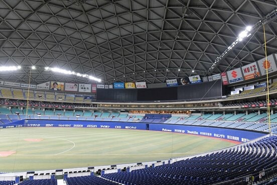 ホームランウイングが新設されるバンテリンドームの外野