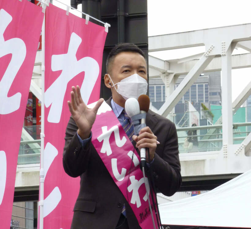  聴衆に訴えた山本太郎氏（東スポWeb）