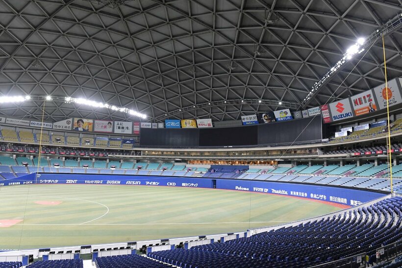 ホームランウイングが新設されるバンテリンドームの外野