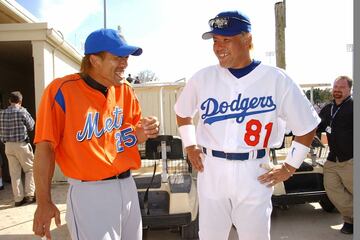 ドジャースに招待された中村紀とメッツ・松井稼頭央（２００４年）