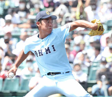  高松商戦では10奪三振の力投を見せた近江・山田陽翔（東スポWeb）