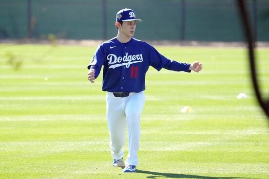 キャンプで調整中の佐々木朗希（ロイター）