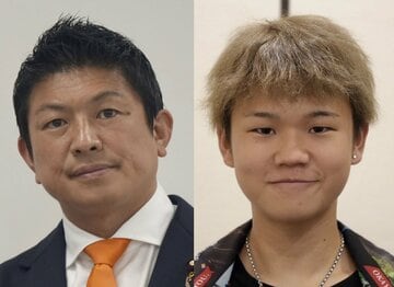 参政党の神谷宗幣代表（左）とゆたぼん