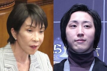 高市早苗首相(左)と、溝口勇児氏