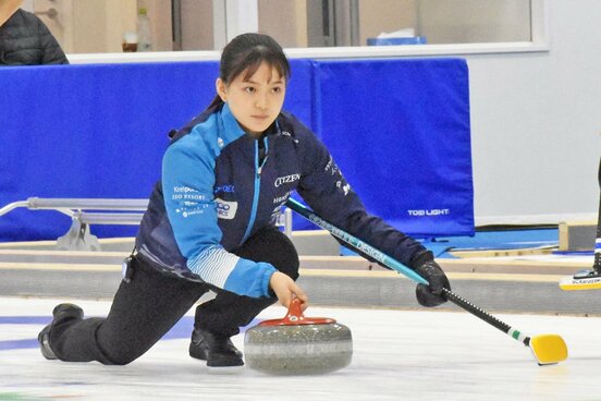 インタビューに応じたSC軽井沢クラブのスキップ・上野美優