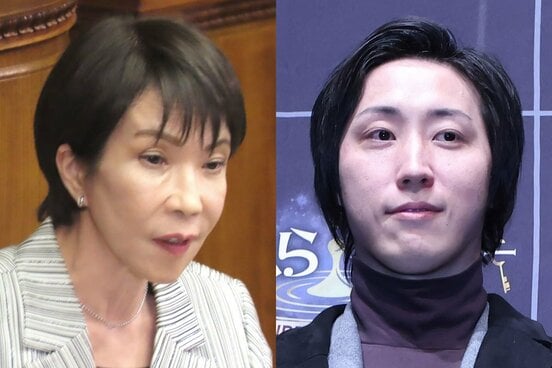 高市早苗首相(左)と、溝口勇児氏