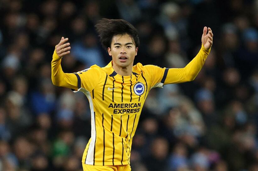 同点弾を決めた三笘（ロイター）