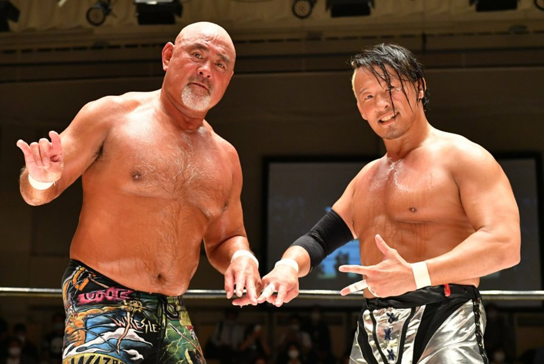 写真 ノア ４か月ぶり有観客開催 丸藤が新技 真 虎王 で潮崎破りｇｈｃヘビー挑戦表明 東スポweb
