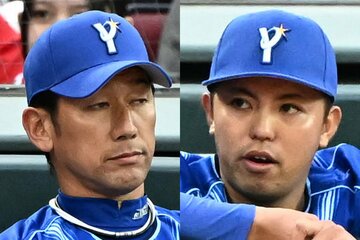 DeNA・三浦監督(左)と東克樹