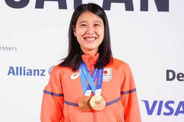 初出場の今大会で、２つの銅メダルを獲得した丸山希
