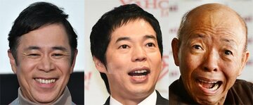  左から岡村隆史、今田耕司、坂田利夫