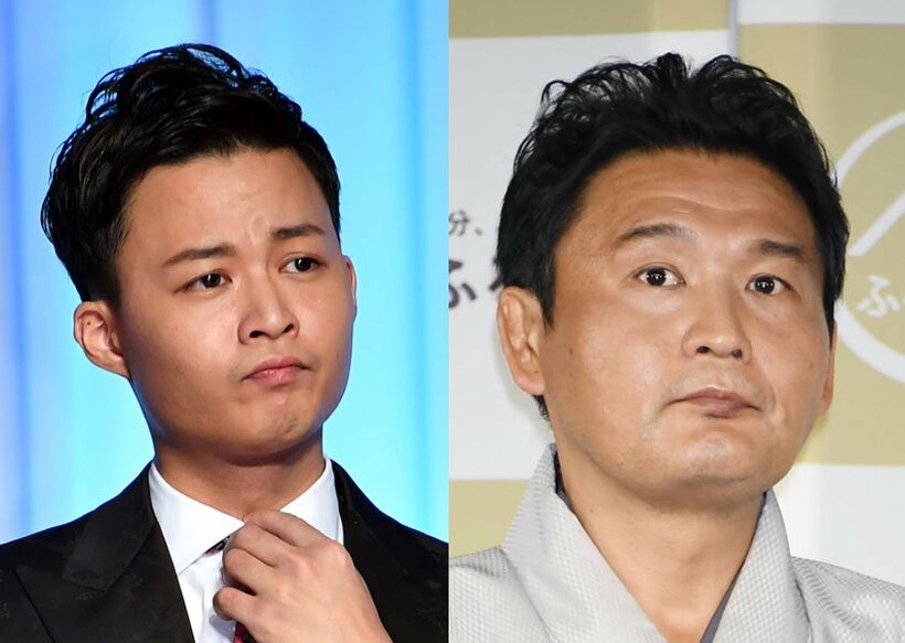  左から花田優一、元貴乃花親方の花田光司氏