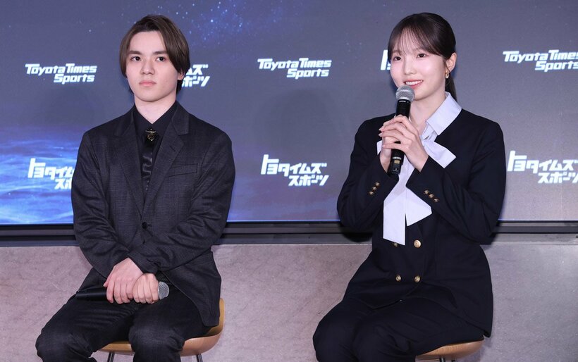 アイスダンス参戦を発表した宇野昌磨（左）と本田真凜