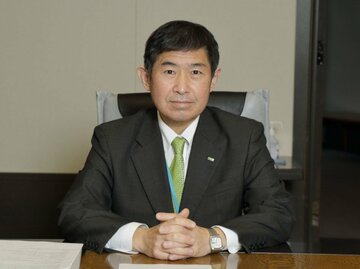 会見する虫明社長