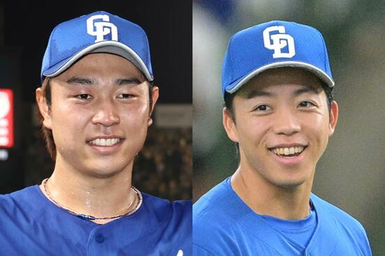 高橋宏斗（左）と岡林勇希
